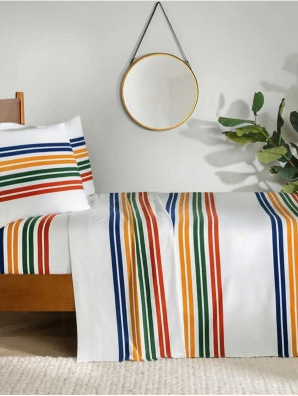 Pendleton Pine Island Twin Sheet Set 3 Piece Bedding with Multicolor Stripes